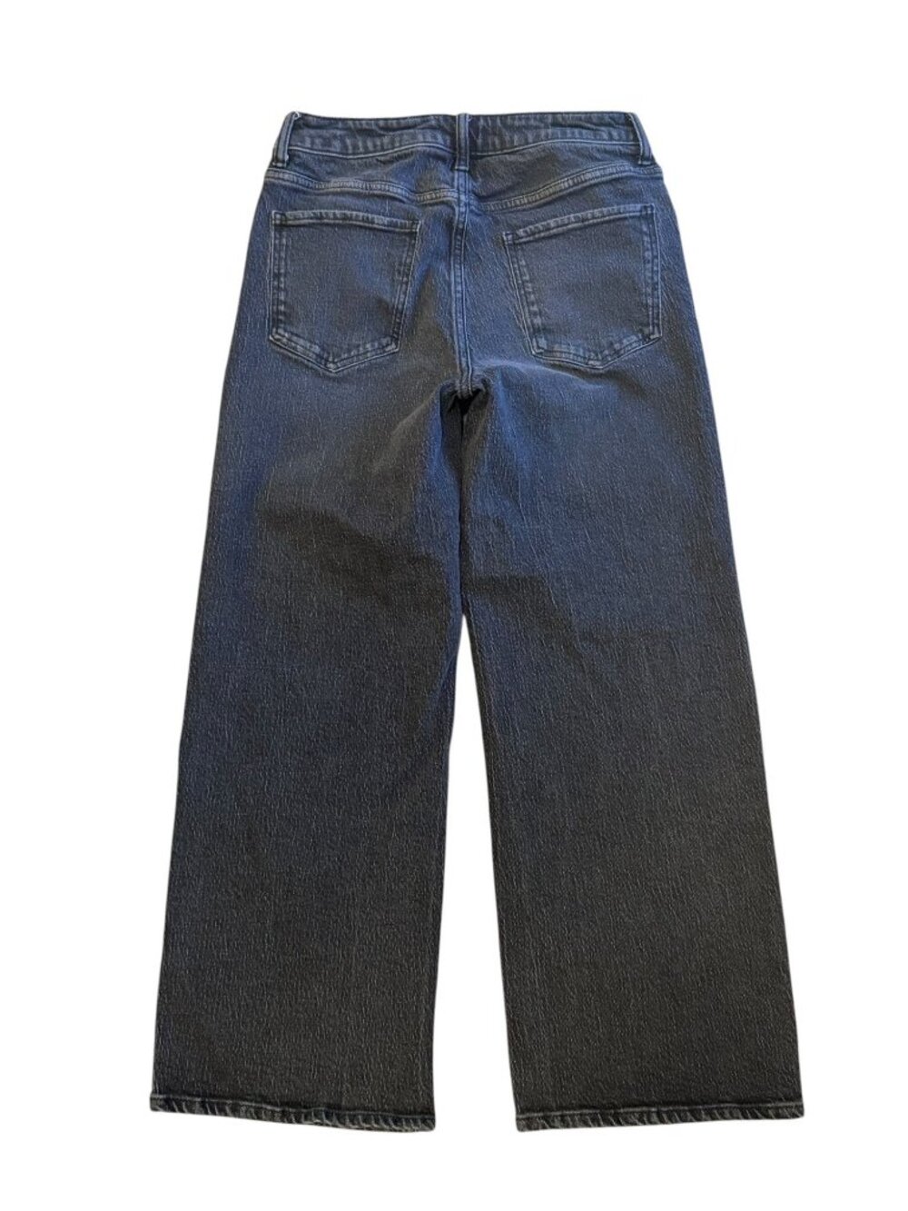 Quince Bella Stretch Relaxed Straight Ankle Cropped Jeans Charcoal Black Size 30 - Picture 4 of 9